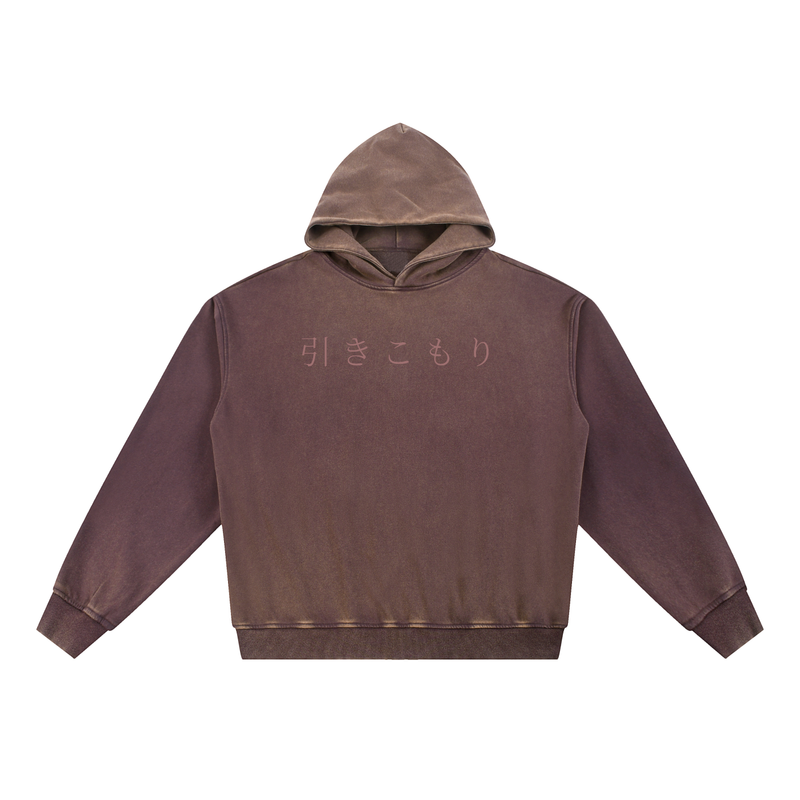 Vintage Washed Gradient Fleece Hoodie (Hikikoromi)